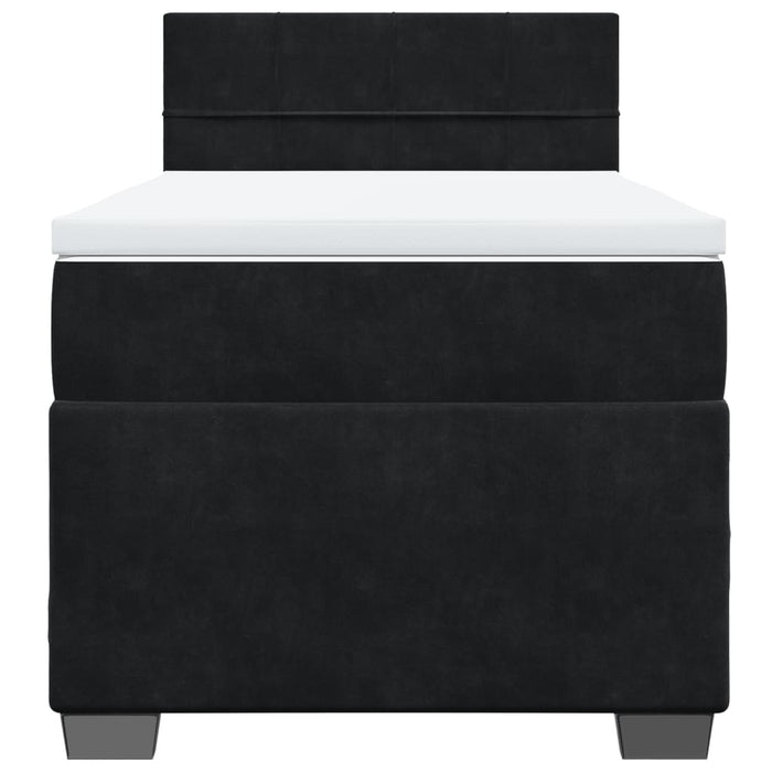 Pat box spring cu saltea, negru, 80x200 cm, catifea - WALTI WALTI