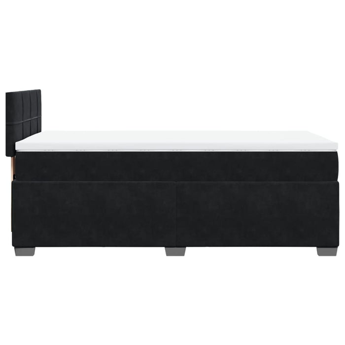 Pat box spring cu saltea, negru, 80x200 cm, catifea - WALTI WALTI