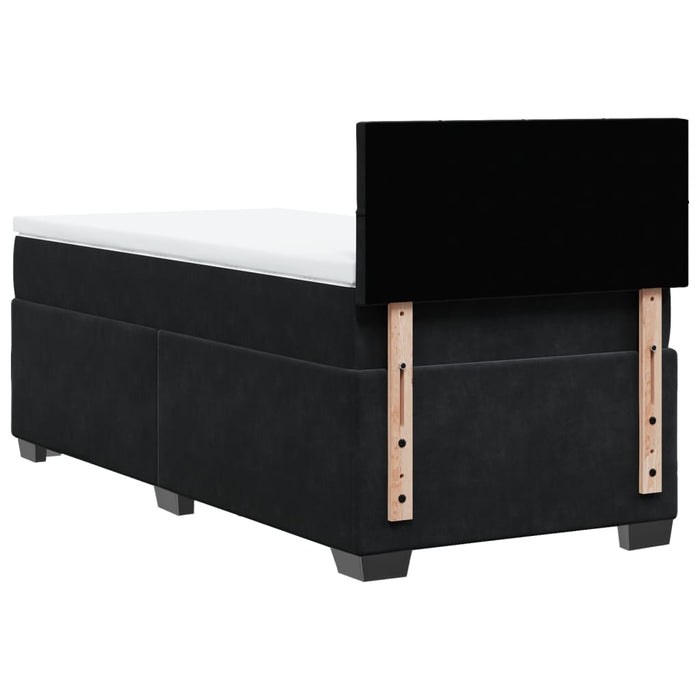 Pat box spring cu saltea, negru, 80x200 cm, catifea - WALTI WALTI