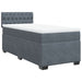 Pat box spring cu saltea, gri închis, 80x200 cm, catifea - WALTI WALTI