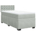 Pat continental cu saltea, gri deschis, 80x200 cm, catifea - WALTI WALTI