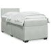 Pat box spring cu saltea, gri deschis, 90x190 cm, catifea - WALTI WALTI