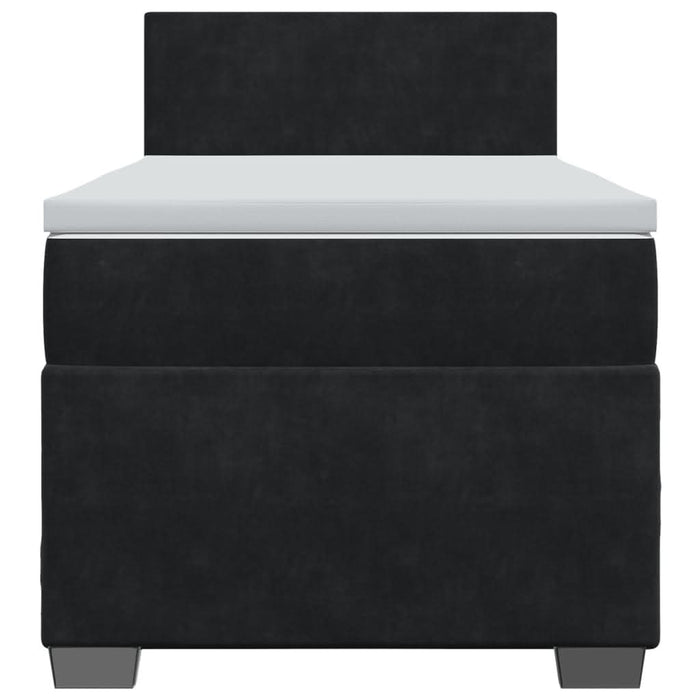 Pat box spring cu saltea, negru, 90x190 cm, catifea - WALTI WALTI