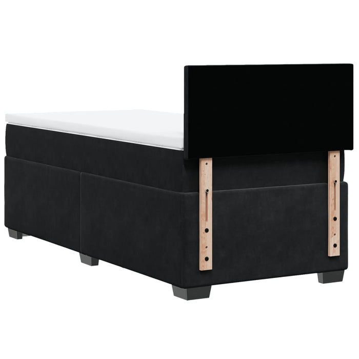 Pat box spring cu saltea, negru, 90x190 cm, catifea - WALTI WALTI