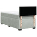 Pat box spring cu saltea, gri deschis, 90x190 cm, catifea - WALTI WALTI