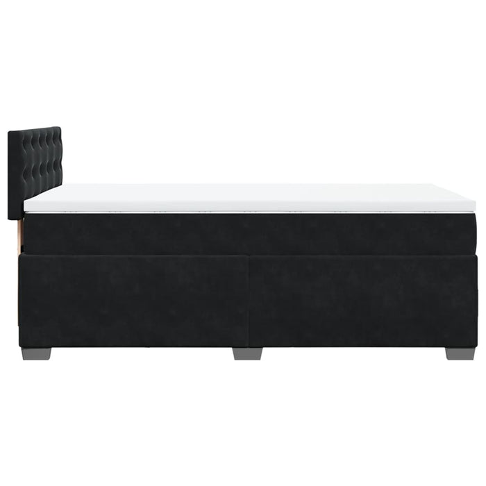 Pat box spring cu saltea, negru, 90x190 cm, catifea - WALTI WALTI
