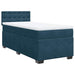 Pat box spring cu saltea, albastru închis, 90x190 cm, catifea - WALTI WALTI