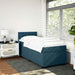Pat box spring cu saltea, albastru închis, 90x190 cm, catifea - WALTI WALTI