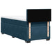 Pat box spring cu saltea, albastru închis, 90x190 cm, catifea - WALTI WALTI