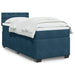 Pat box spring cu saltea, albastru închis, 90x190 cm, catifea - WALTI WALTI