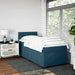 Pat box spring cu saltea, albastru închis, 90x190 cm, catifea - WALTI WALTI