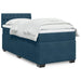 Pat box spring cu saltea, albastru închis, 90x190 cm, catifea - WALTI WALTI