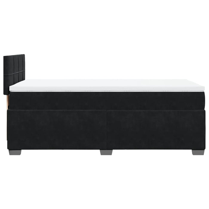 Pat box spring cu saltea, negru, 90x190 cm, catifea - WALTI WALTI