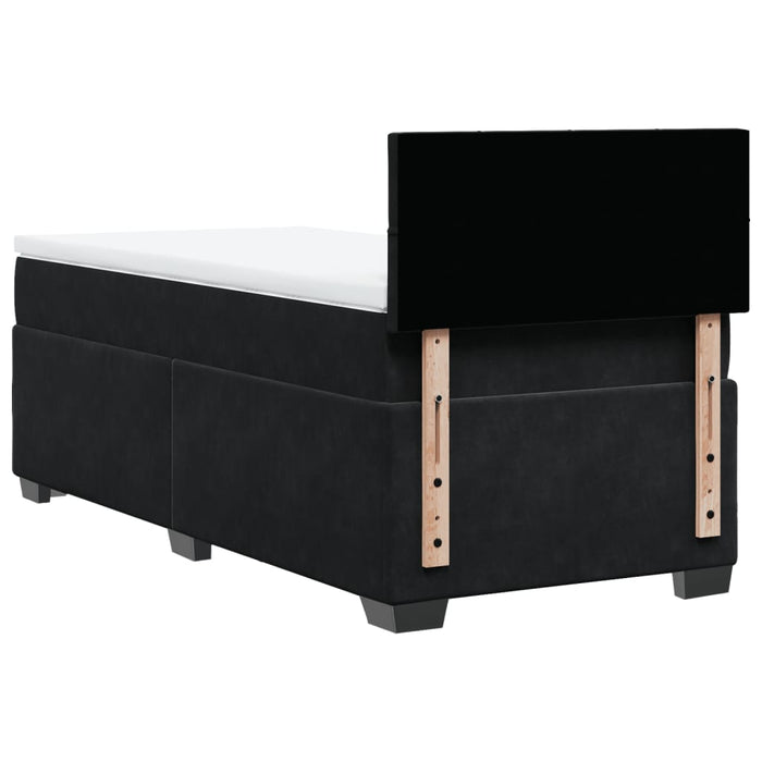 Pat box spring cu saltea, negru, 90x190 cm, catifea - WALTI WALTI