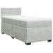 Pat box spring cu saltea, gri deschis, 90x200 cm, catifea - WALTI WALTI