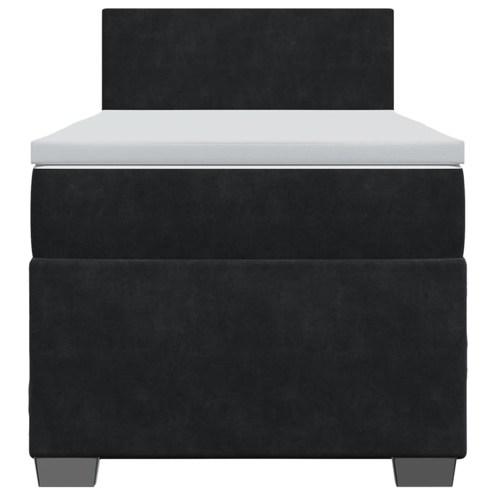 Pat box spring cu saltea, negru, 90x200 cm, catifea - WALTI WALTI