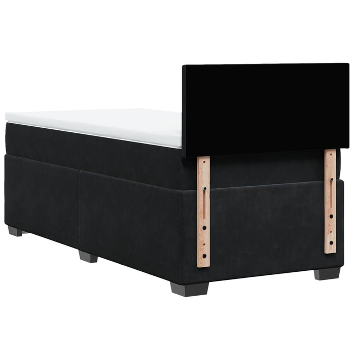 Pat box spring cu saltea, negru, 90x200 cm, catifea - WALTI WALTI