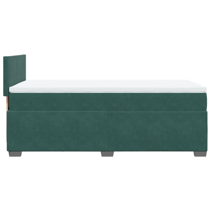 Pat box spring cu saltea, verde închis, 90x200 cm, catifea - WALTI WALTI