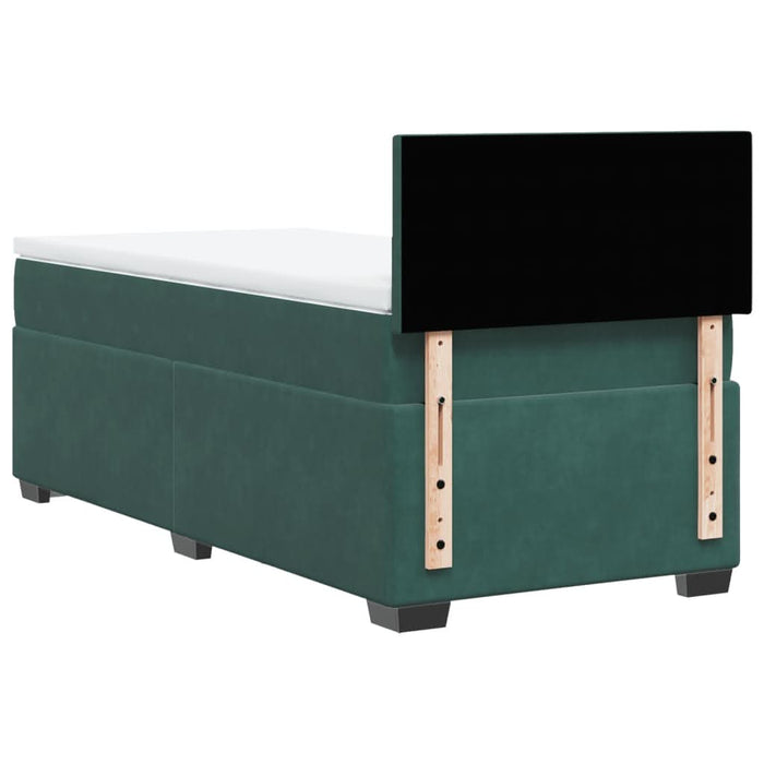 Pat box spring cu saltea, verde închis, 90x200 cm, catifea - WALTI WALTI