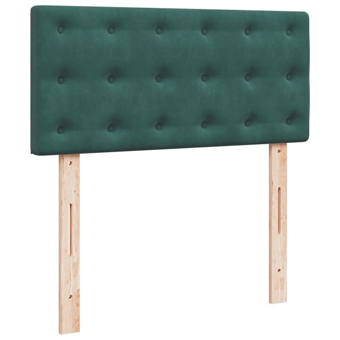 Pat box spring cu saltea, verde închis, 90x200 cm, catifea - WALTI WALTI