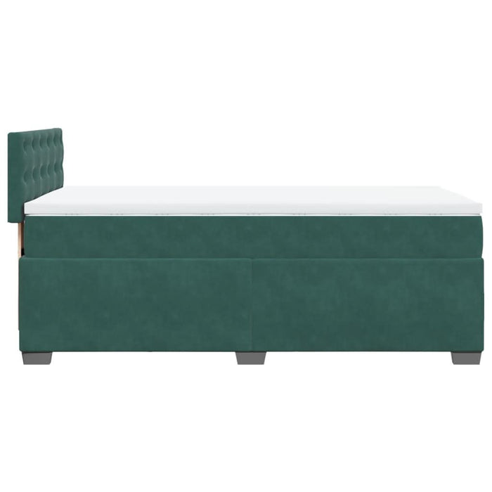 Pat box spring cu saltea, verde închis, 90x200 cm, catifea - WALTI WALTI