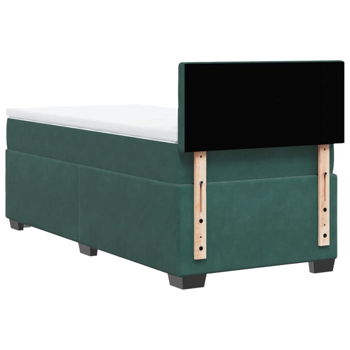 Pat box spring cu saltea, verde închis, 90x200 cm, catifea - WALTI WALTI