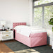 Pat box spring cu saltea, roz, 90x200 cm, catifea - WALTI WALTI