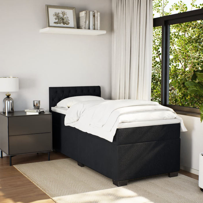 Pat box spring cu saltea, negru, 90x200 cm, catifea - WALTI WALTI