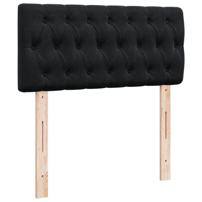 Pat box spring cu saltea, negru, 90x200 cm, catifea - WALTI WALTI