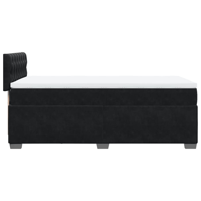 Pat box spring cu saltea, negru, 90x200 cm, catifea - WALTI WALTI