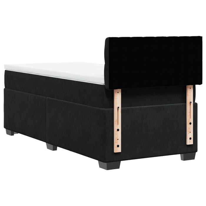 Pat box spring cu saltea, negru, 90x200 cm, catifea - WALTI WALTI