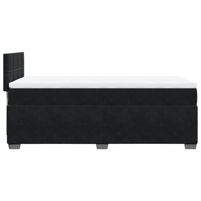 Pat box spring cu saltea, negru, 90x200 cm, catifea - WALTI WALTI