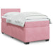 Pat box spring cu saltea, roz, 90x200 cm, catifea - WALTI WALTI