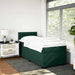 Pat box spring cu saltea, verde închis, 100x200 cm, catifea - WALTI WALTI