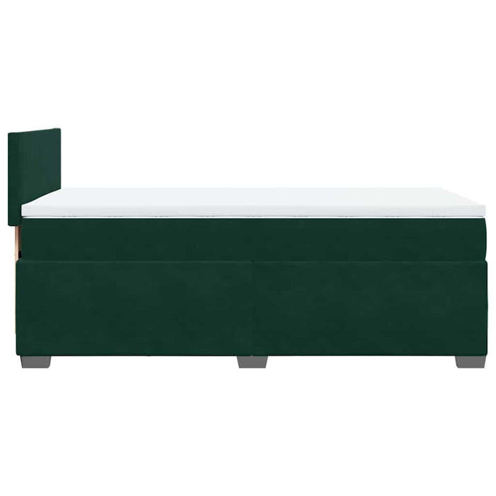 Pat box spring cu saltea, verde închis, 100x200 cm, catifea - WALTI WALTI