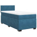 Pat box spring cu saltea, albastru închis, 100x200 cm, catifea - WALTI WALTI