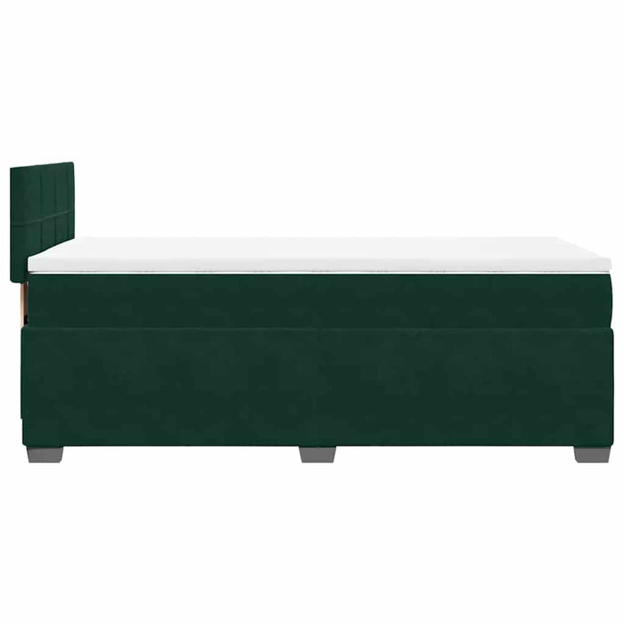 Pat box spring cu saltea, verde închis, 100x200 cm, catifea - WALTI WALTI
