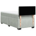Pat box spring cu saltea, gri deschis, 100x200 cm, catifea - WALTI WALTI