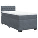 Pat box spring cu saltea, gri închis, 100x200 cm, catifea - WALTI WALTI