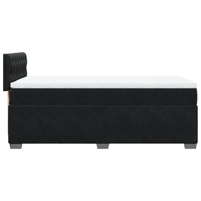 Pat box spring cu saltea, negru, 100x200 cm, catifea - WALTI WALTI