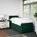 Pat box spring cu saltea, verde închis, 100x200 cm, catifea - WALTI WALTI