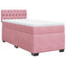 Pat box spring cu saltea, roz, 100x200 cm, catifea - WALTI WALTI