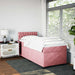 Pat box spring cu saltea, roz, 100x200 cm, catifea - WALTI WALTI