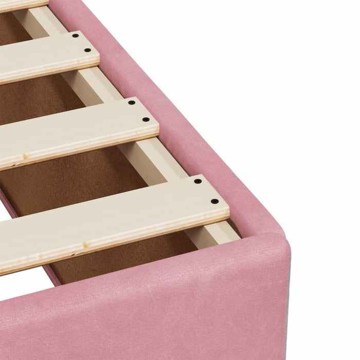 Pat box spring cu saltea, roz, 100x200 cm, catifea - WALTI WALTI