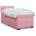 Pat box spring cu saltea, roz, 100x200 cm, catifea - WALTI WALTI