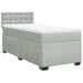 Pat box spring cu saltea, gri deschis, 100x200 cm, catifea - WALTI WALTI