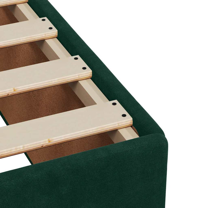 Pat box spring cu saltea, verde închis, 100x200 cm, catifea - WALTI WALTI