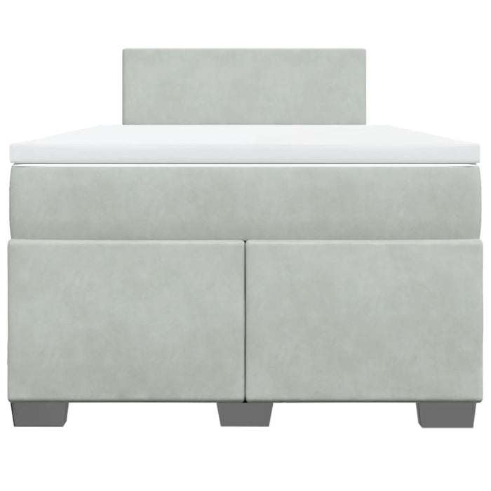 Pat box spring cu saltea, gri deschis, 120x190 cm, catifea - WALTI WALTI
