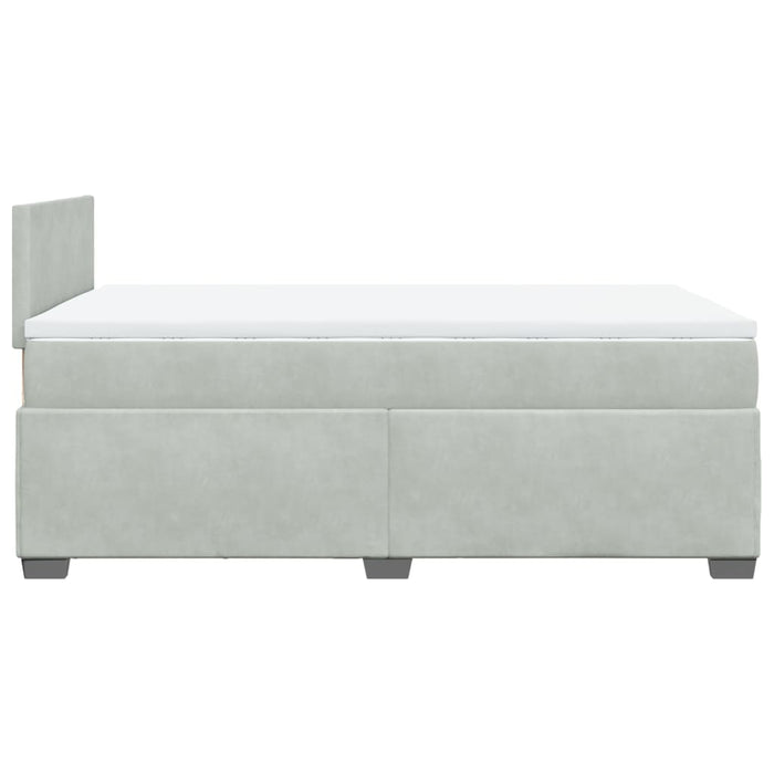 Pat box spring cu saltea, gri deschis, 120x190 cm, catifea - WALTI WALTI