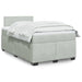 Pat box spring cu saltea, gri deschis, 120x190 cm, catifea - WALTI WALTI